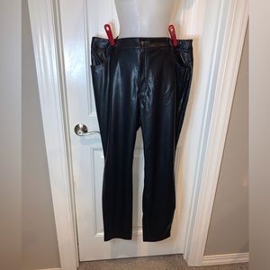 EVANS Plus Size Black Faux Leather Pants NWT